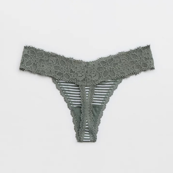 Aeri Superchill Cotton Eyelash Lace Thong Underwear - Picture 2 of 5